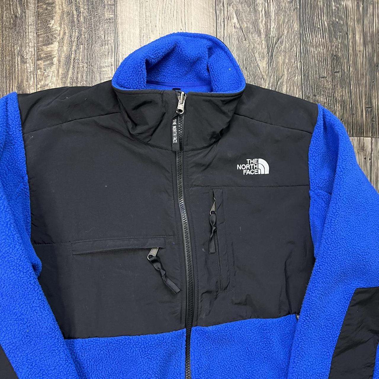 The North Face zip up fleece jacket in a nice bright... - Depop