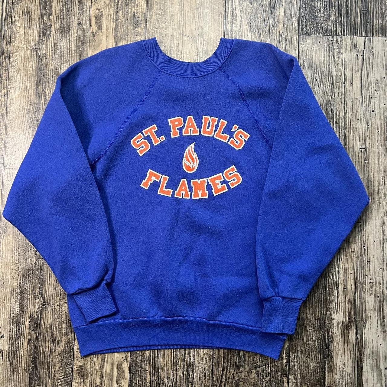 American Vintage Men's Blue and Orange Sweatshirt Depop