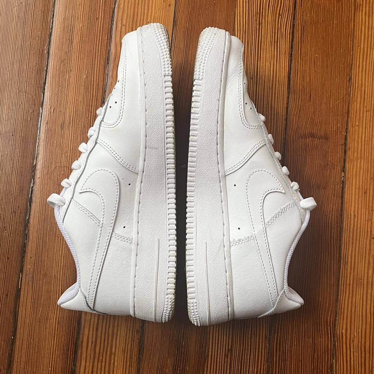 White Nike af1s in very good condition! Lightly worn... - Depop