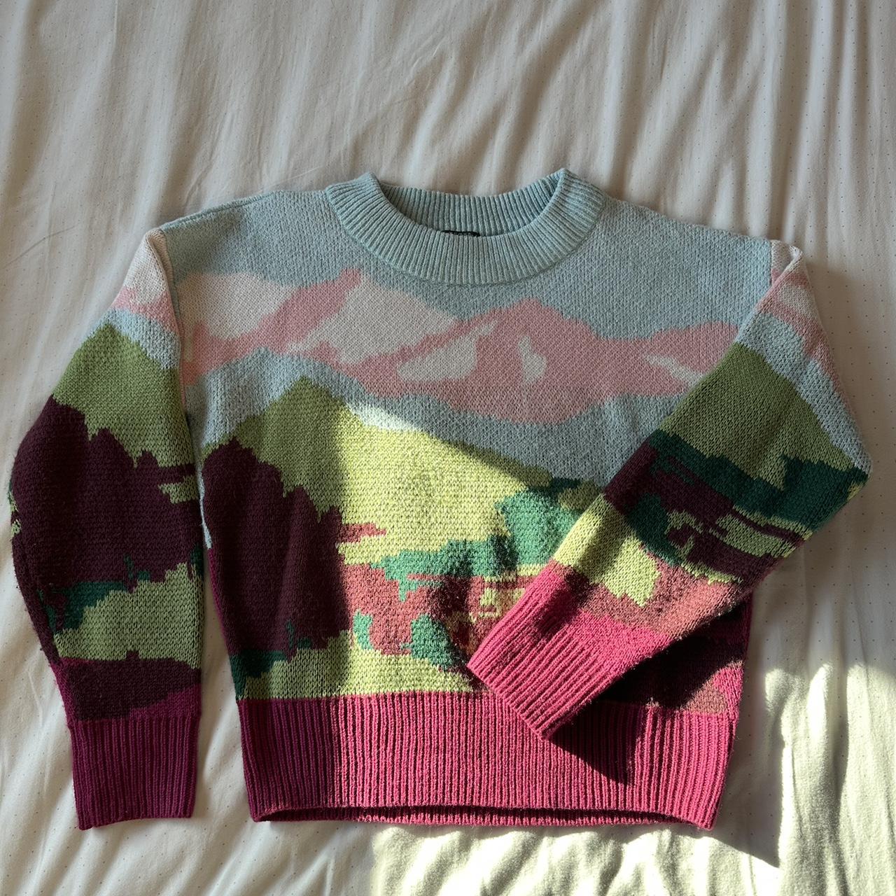 Wild Fable Women's Blue and Pink Jumper