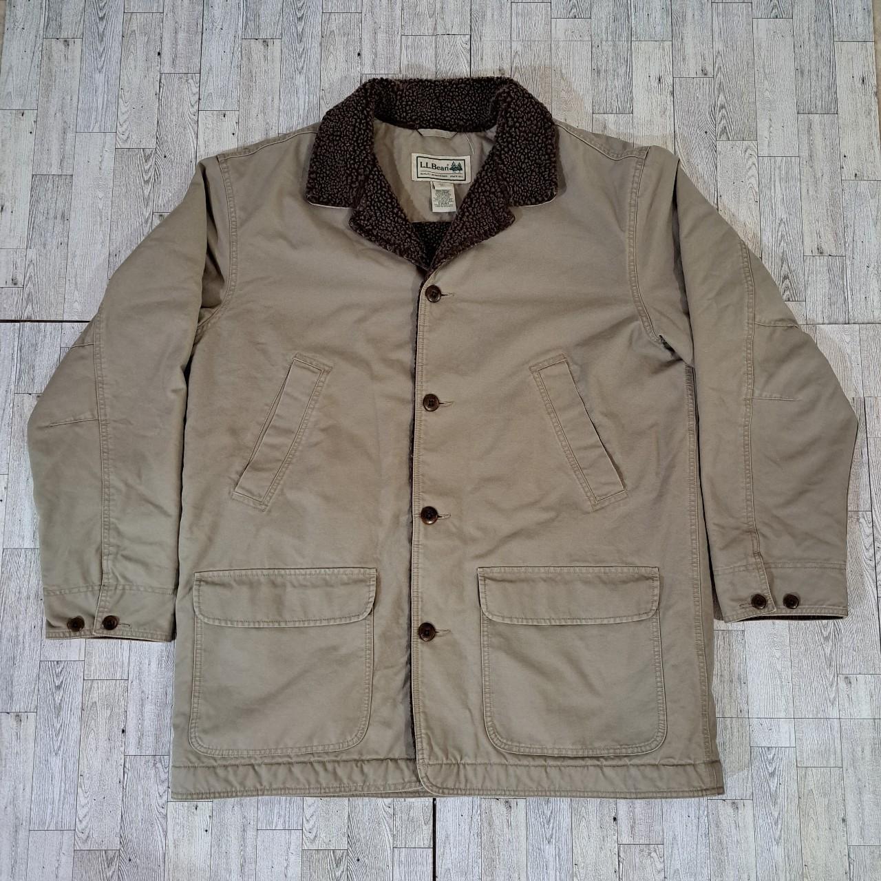 L.L.Bean Men's Brown and Cream Coat | Depop