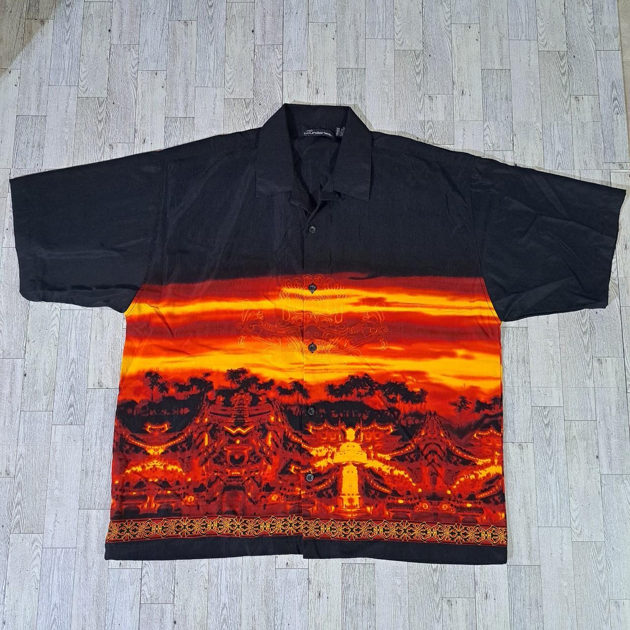 Flame Hawaiian Shirt in Black 