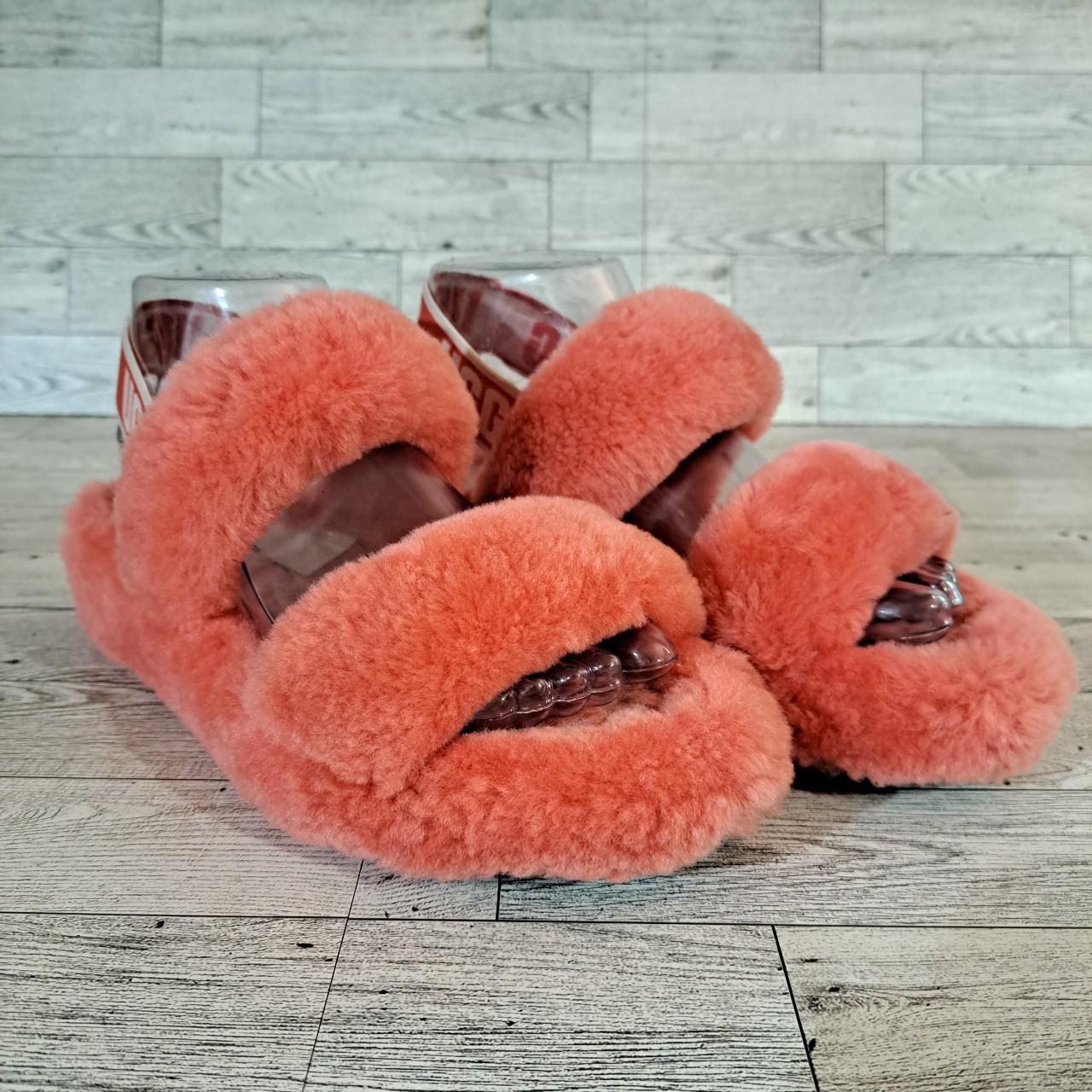 Women s UGG Fuzz Yeah Slippers Pink and white Depop