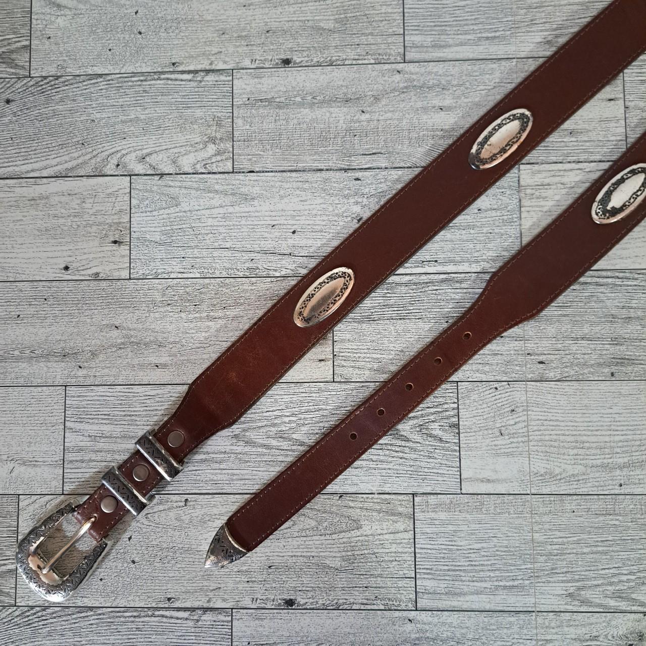 Men's Brighton Western Leather Belt Size 40 Brown... - Depop