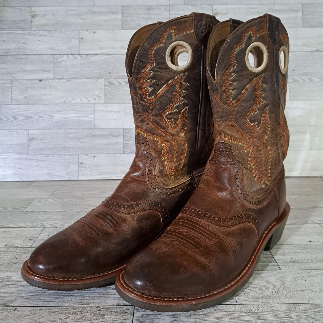 Women's Ariat Handmade Leather Western Cowboy Boots... - Depop
