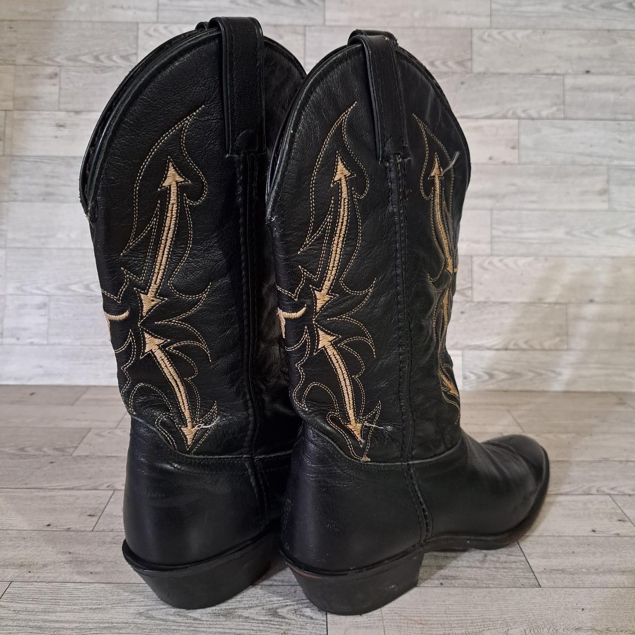 Women's Laredo Handmade Leather Cowboy Boots Black... - Depop