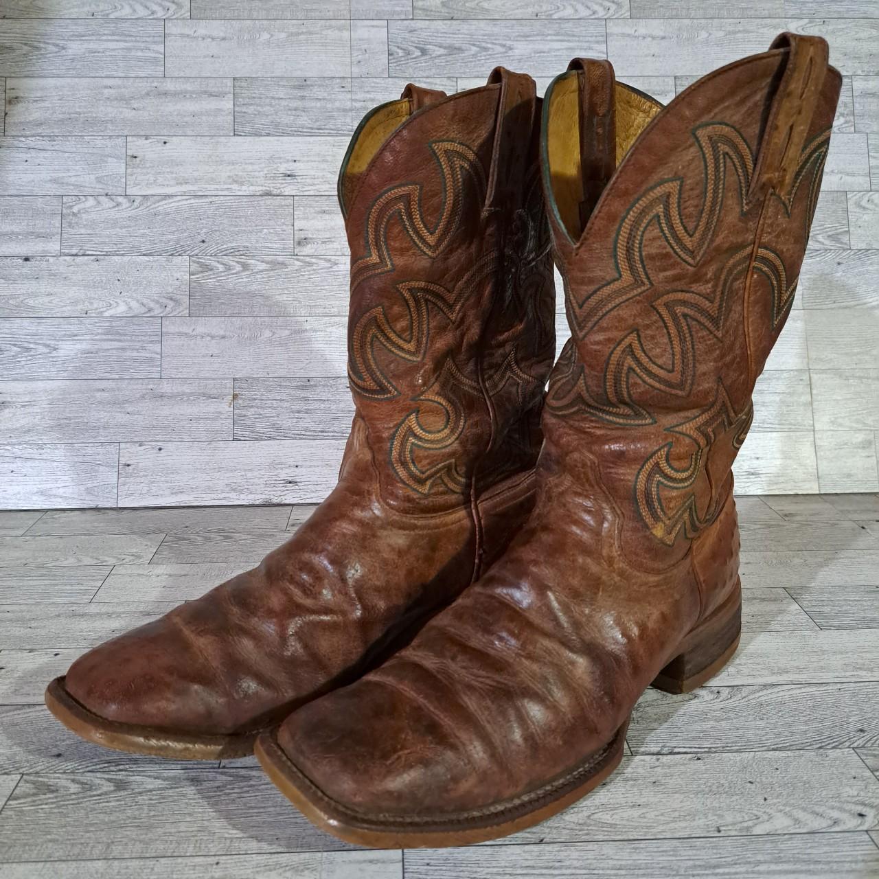 Men's Cavender's Western Brown Leather Cowboy Boots... - Depop