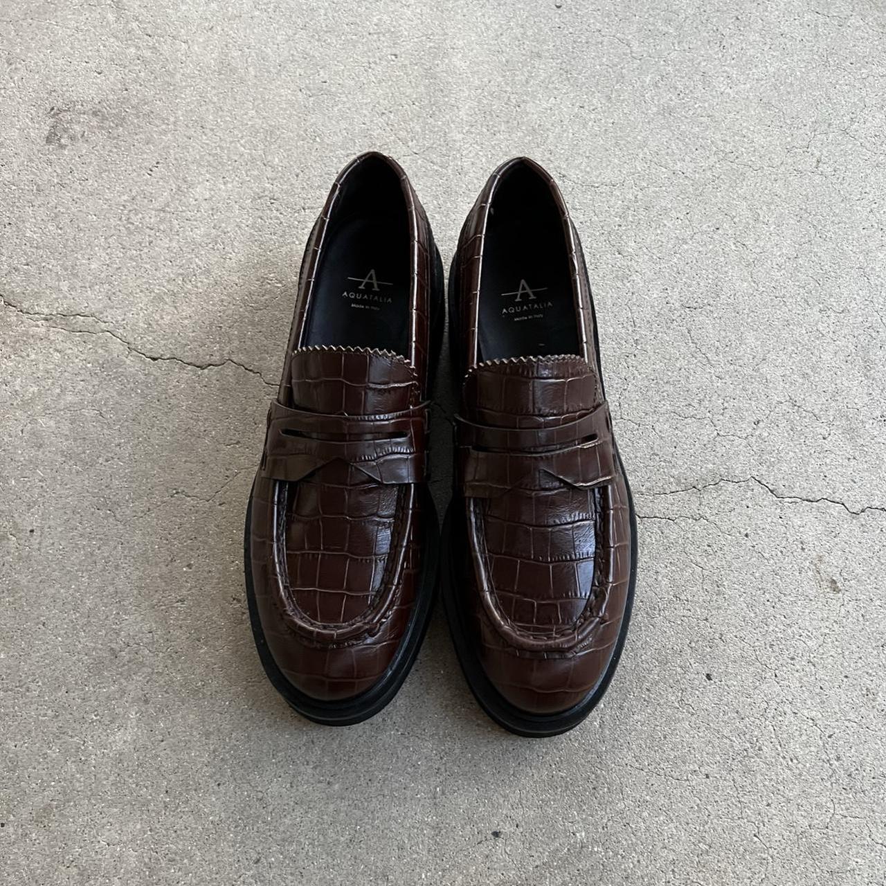 Aquatalia Maurice croc embossed loafer Size 7.5 Depop