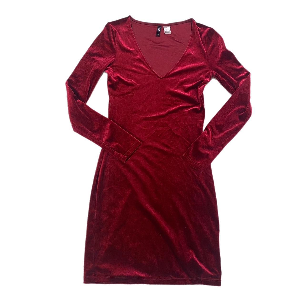 H&m red sales velvet dress