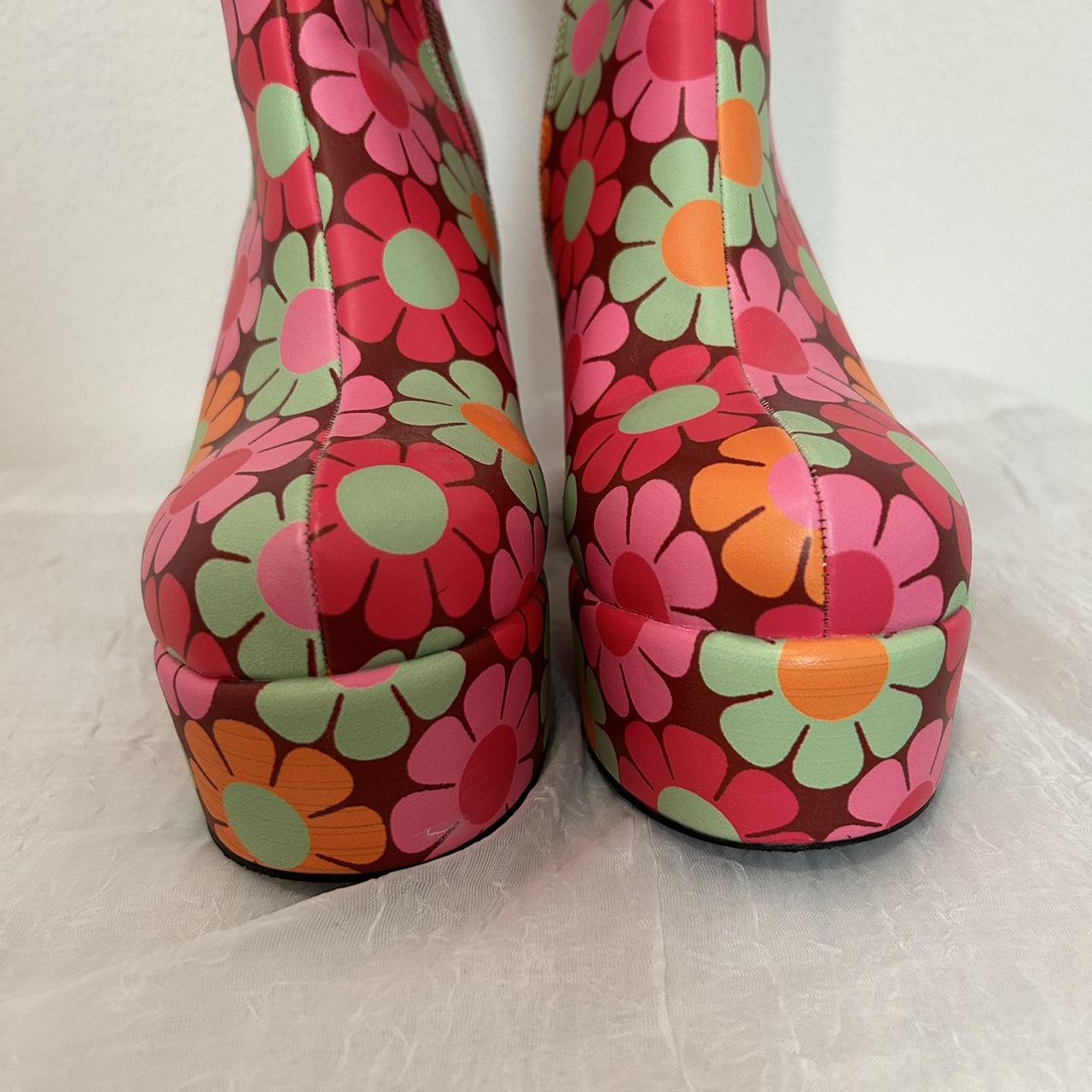 Dolls Kill Flower GoGo Boots Size 8 Depop
