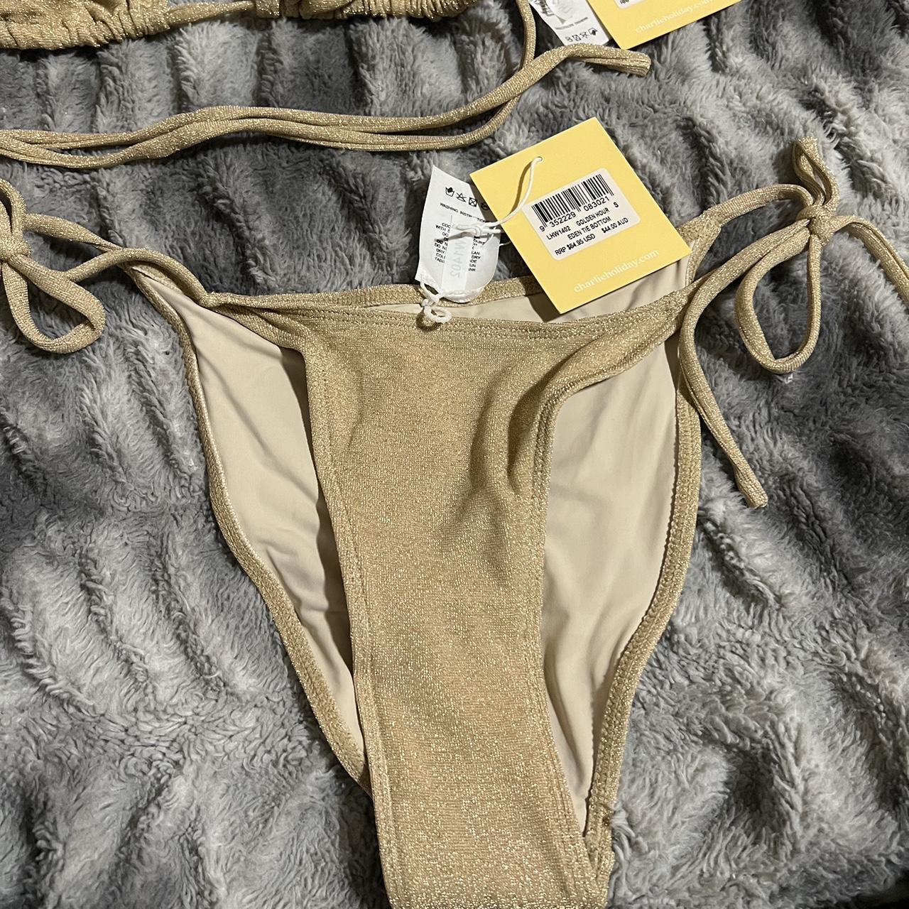 Charlie Holiday Women's Gold Bikinis-and-tankini-sets | Depop