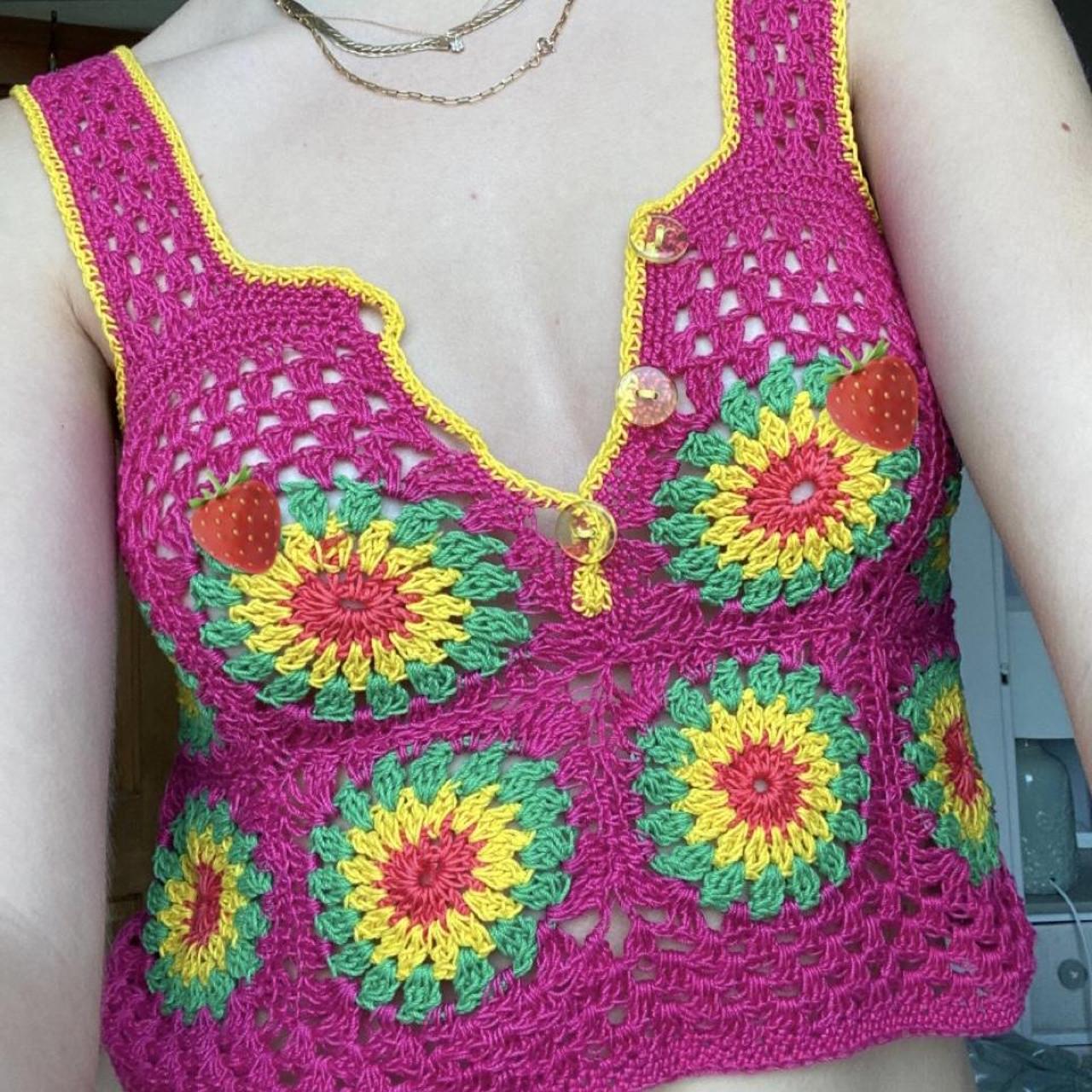 handmade crochet top from Australia 🍓🍓🍓🍓 Beautiful... - Depop