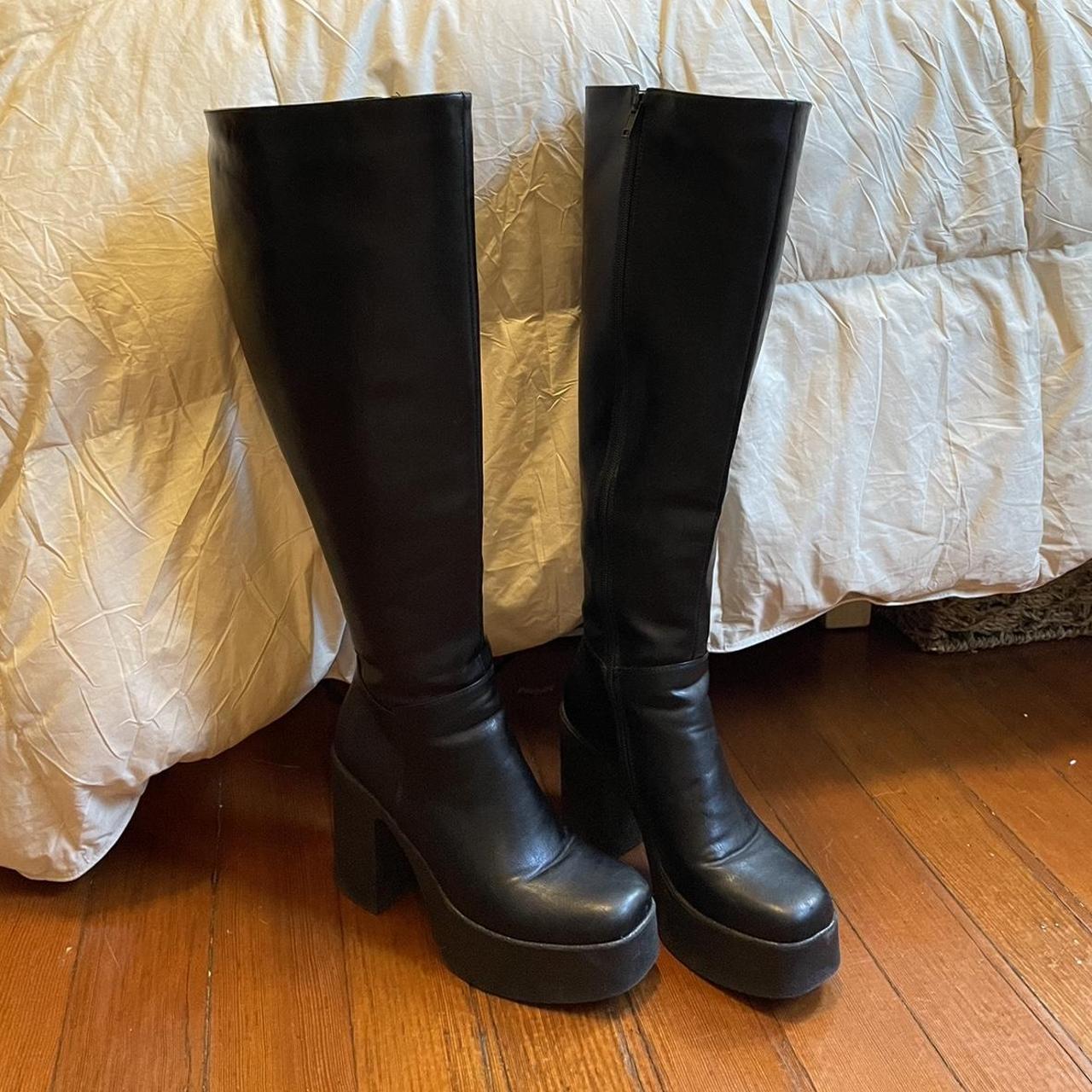 Lamoda Slick Nicks Platform Knee High Boots Super Depop