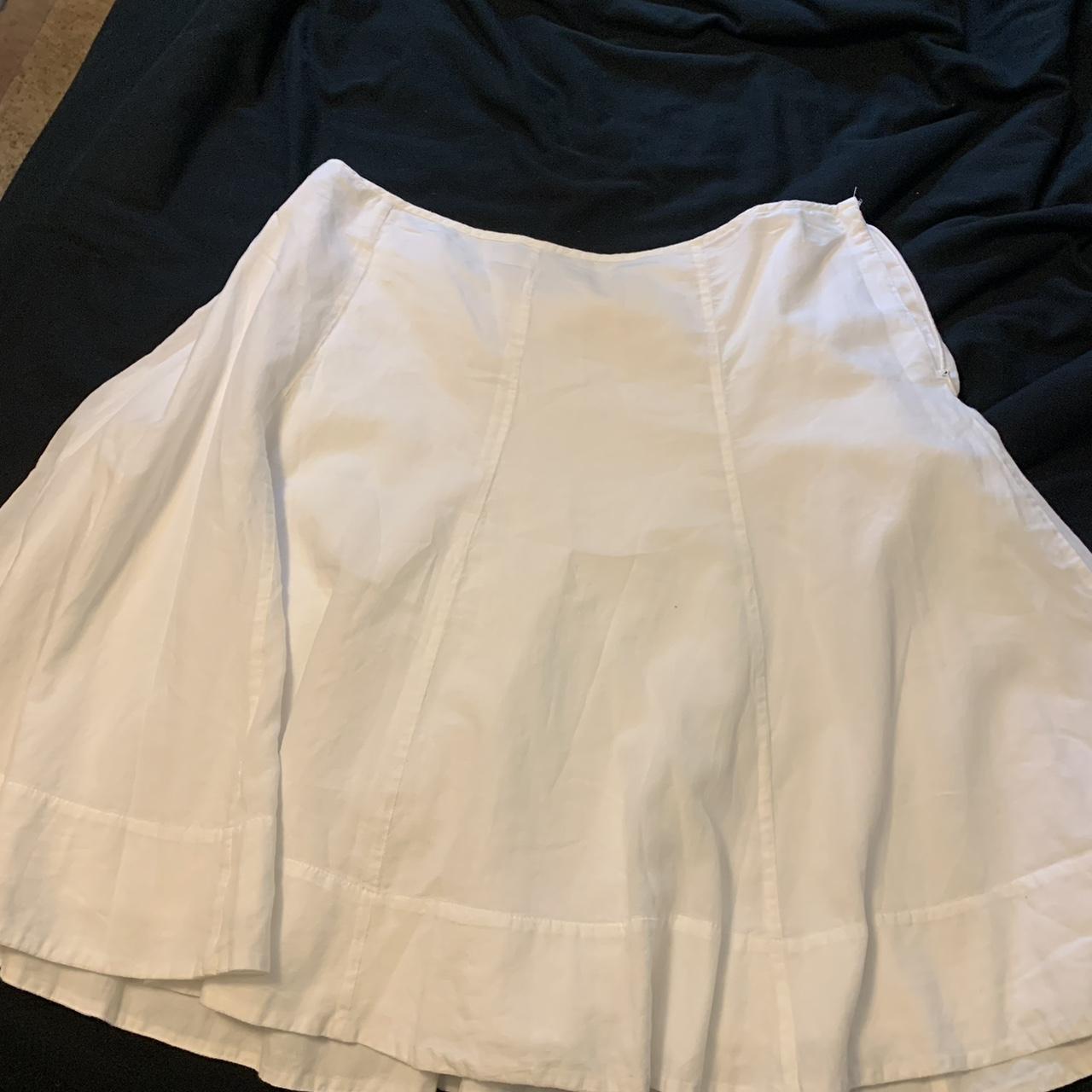Chaps White Mid Length Skirt (above knee), this... - Depop