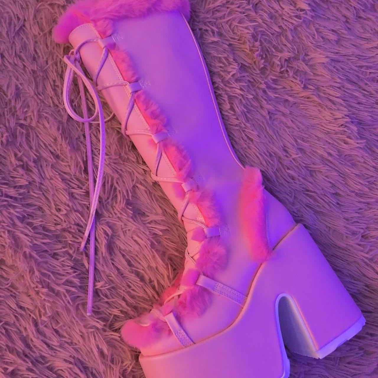 demonia pink boots