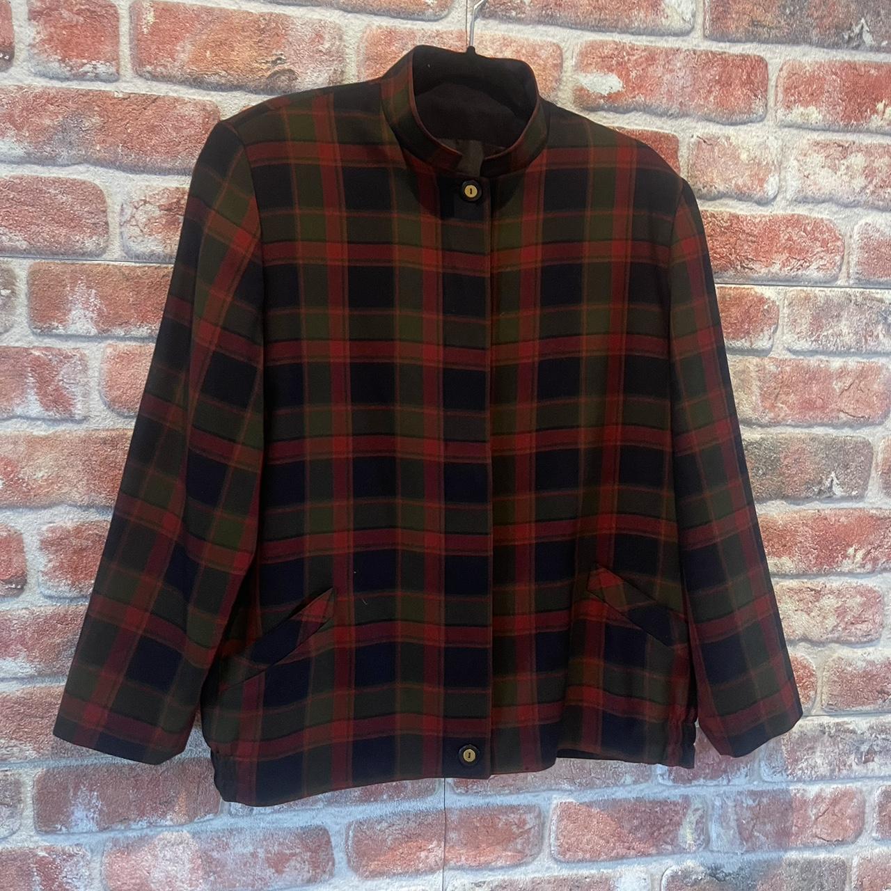 Women's Red and Green Jacket Depop