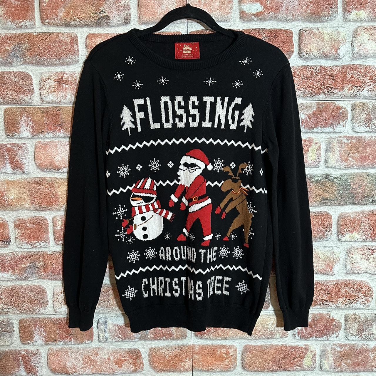 Flossing around the christmas tree outlet jumper