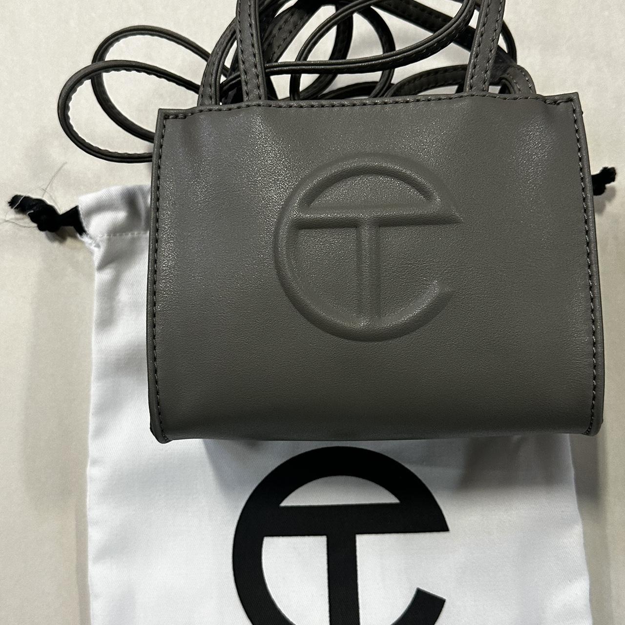 Telfar small grey shopping bag hot sale