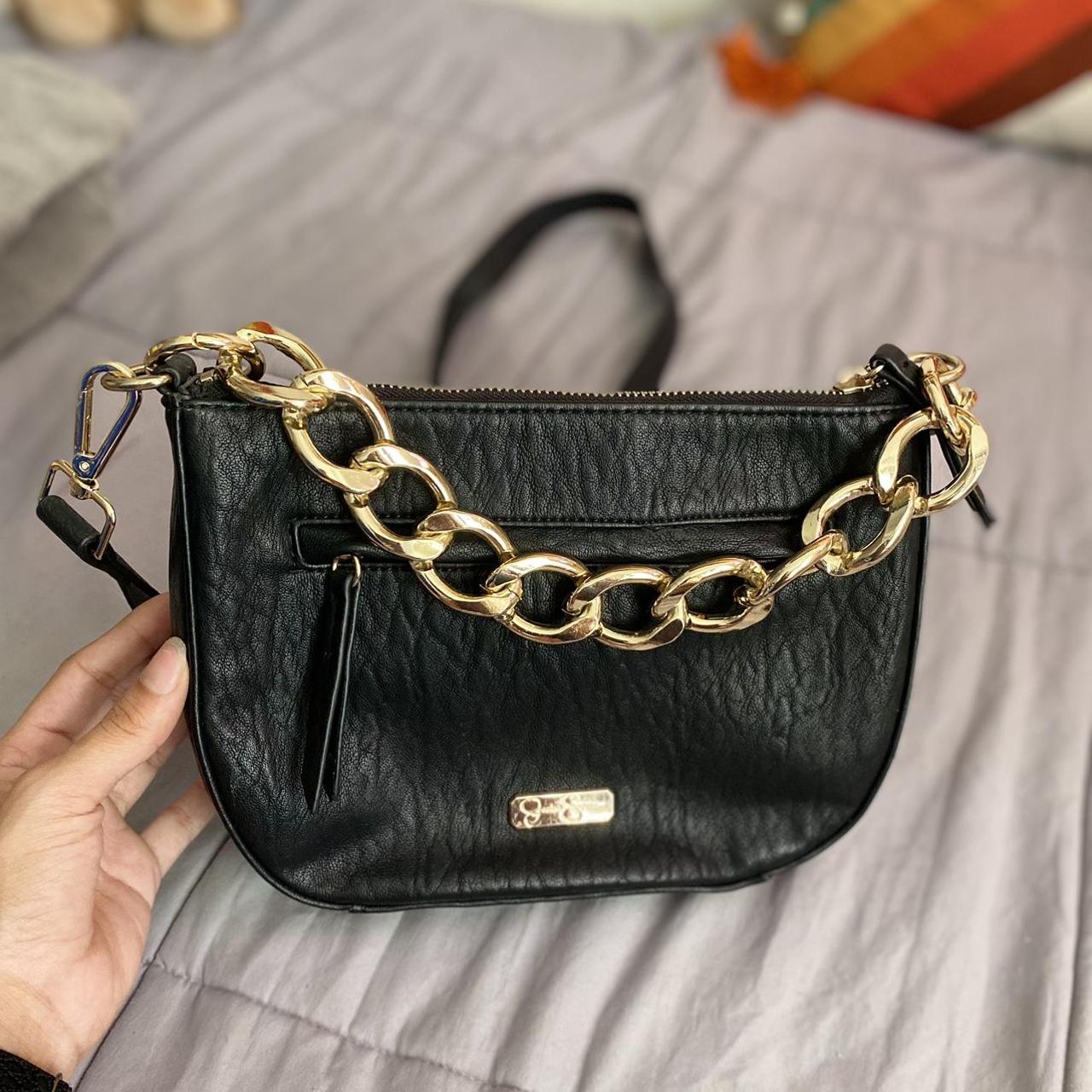 Jessica Simpson~Black~Crossbody Purse~Shoulder Bag~Leather~Chain Strap |  eBay