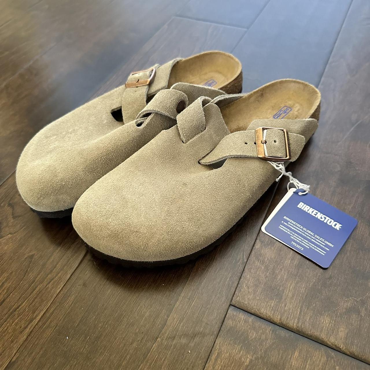 birkenstock boston mens taupe suede