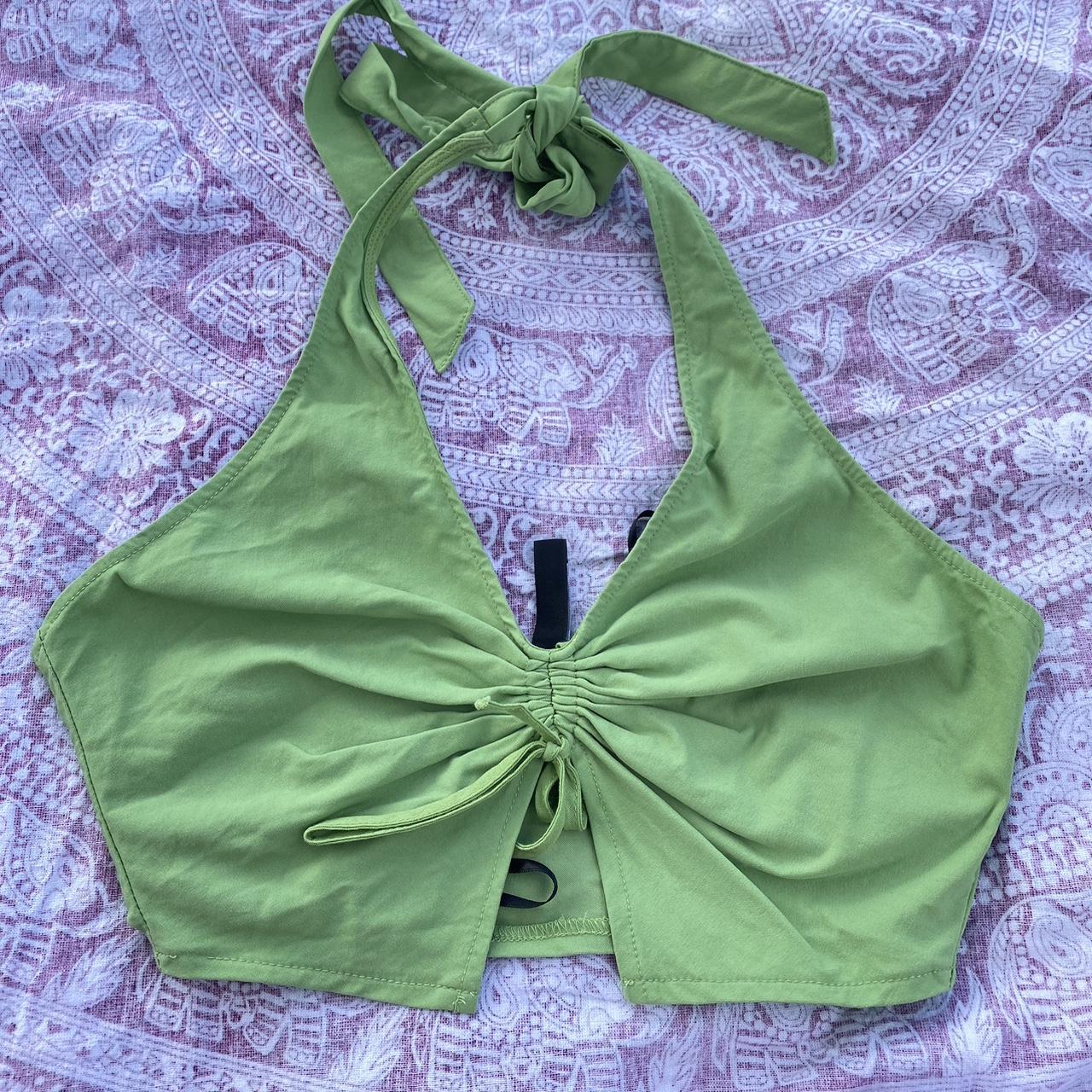 H&M Women's Green Croptop Depop