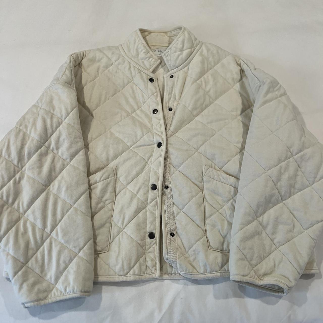 Z Supply Women's Cream Jacket Depop
