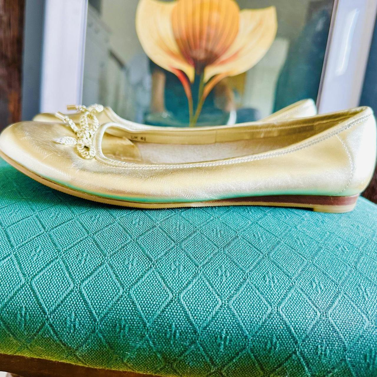 Gold Marks And Spencer Womens Flat Shoes M&S Sold Out Runway