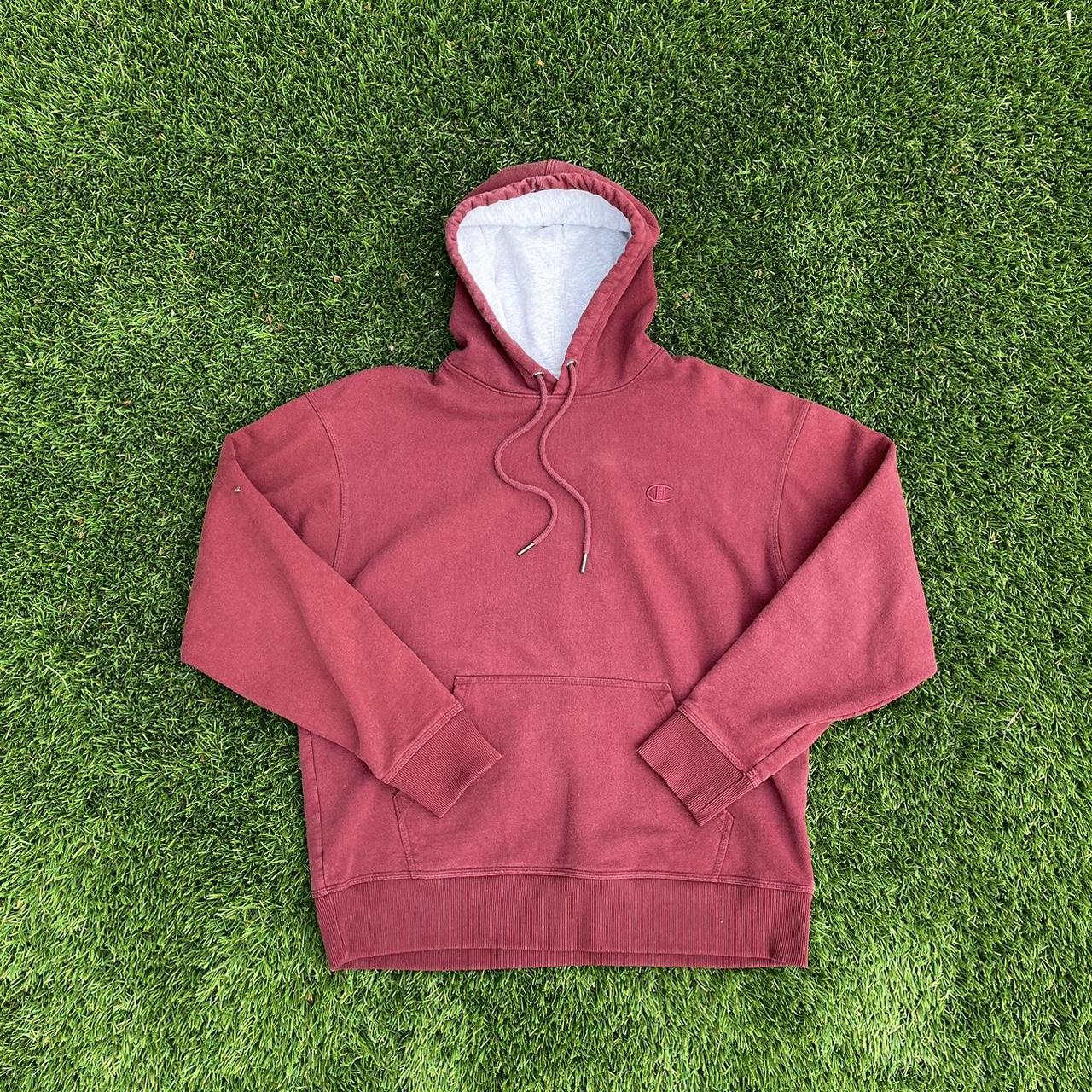 Maroon Champion Athleticwear Hoodie Size L 9/10... Depop