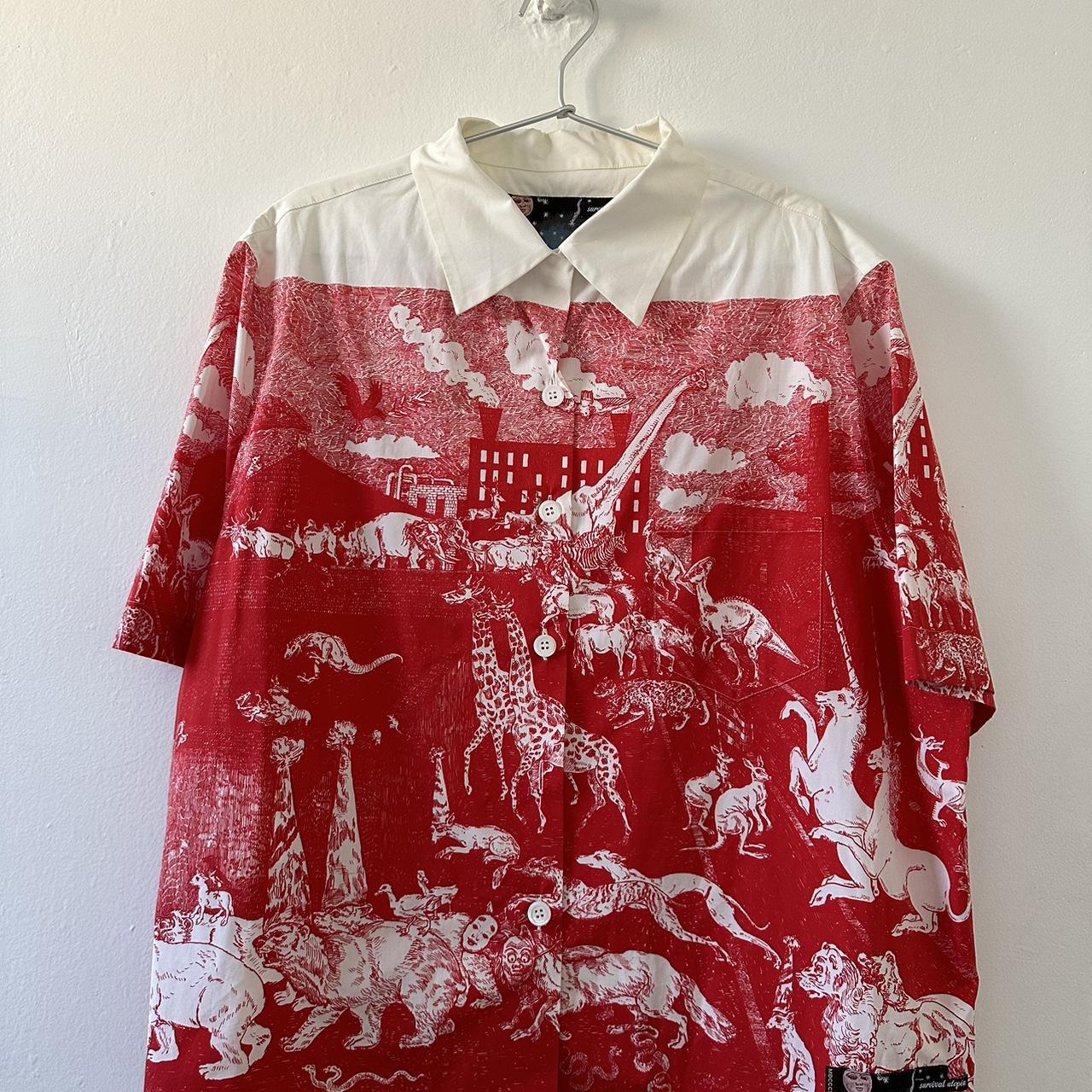 prada survival utopia printed short sleeve size... - Depop