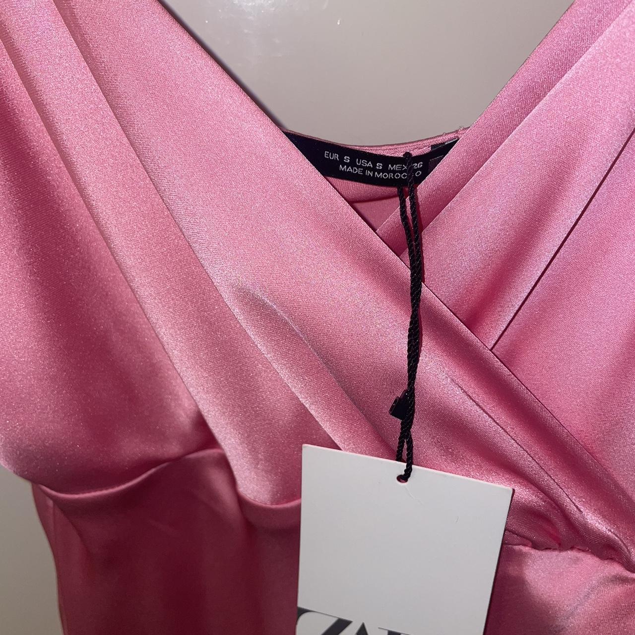 ZARA pink satin dress size S 🦋🦋NO PAYPAL... Depop