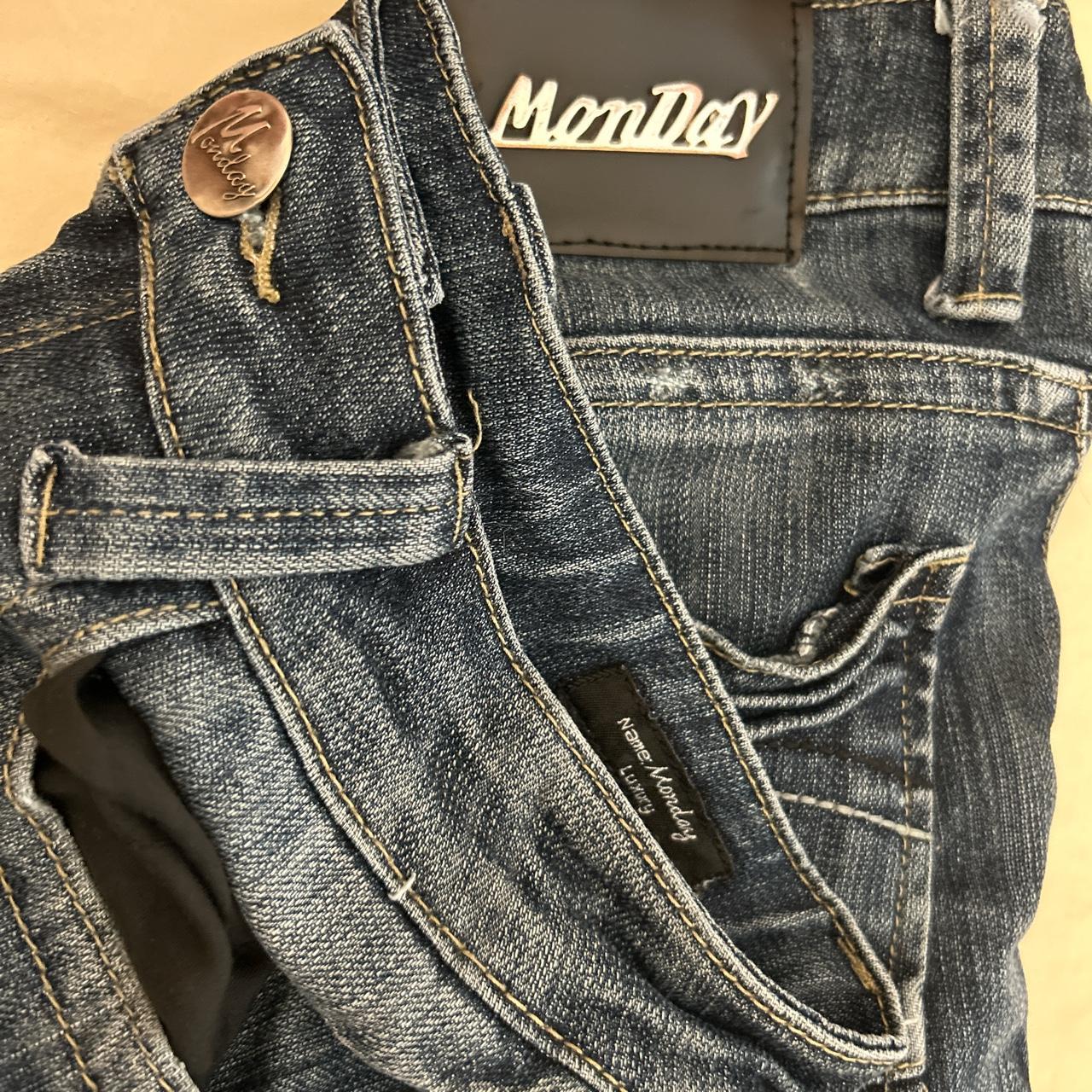 og deadstock MONDAY jeans Low waisted, bootcut the... - Depop