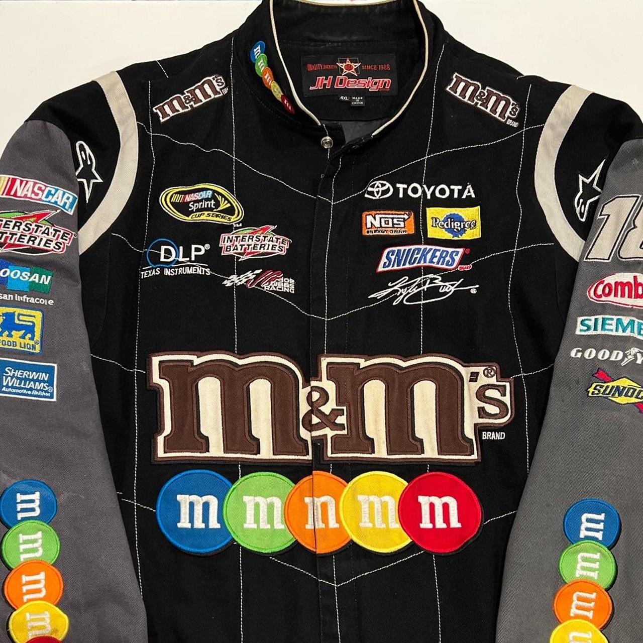 Vintage Nascar m&m's Kyle Busch 18 racing jacket... - Depop