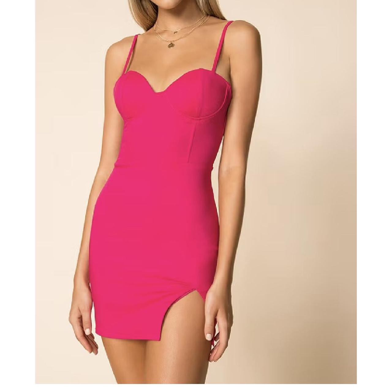 Superdown Oliviah Bustier Mini Dress In Hot Pink Depop