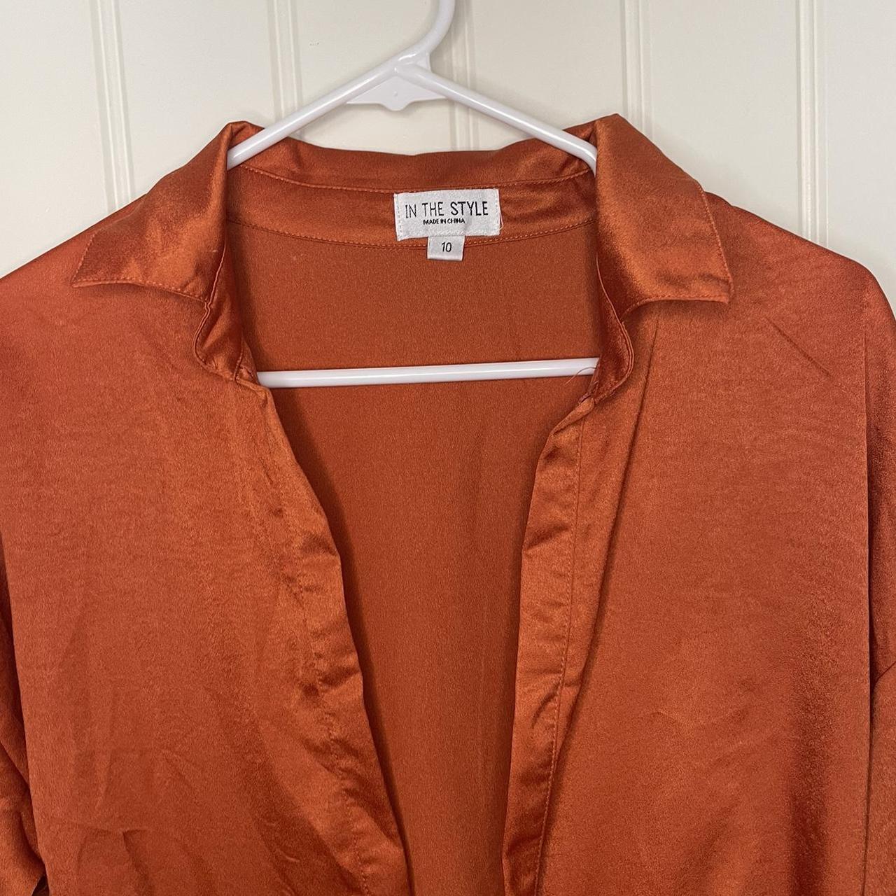 Burnt orange long sleeve dress Size small Worn once... - Depop