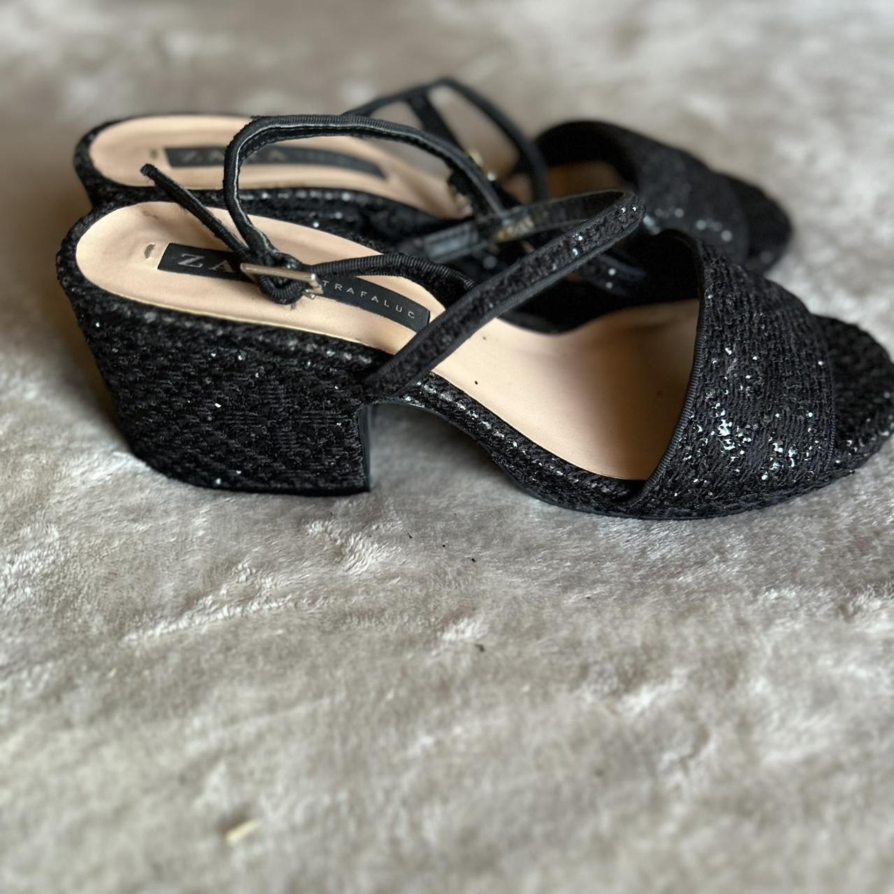 sparkly block heels