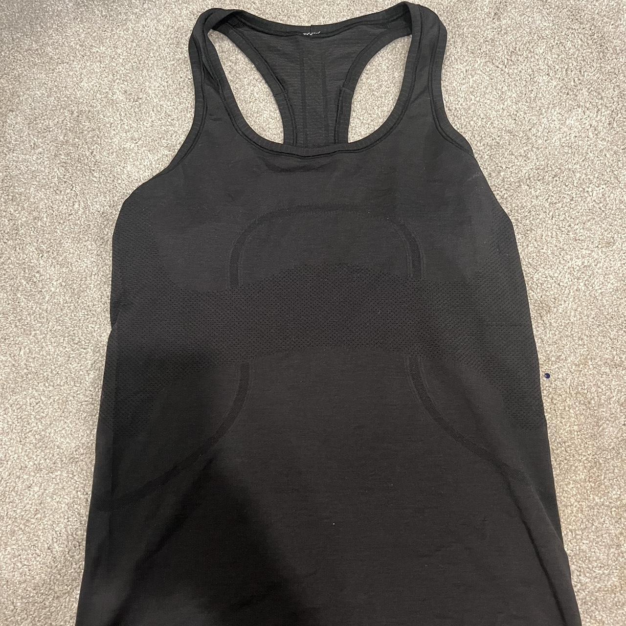 Lululemon black swifty tank top size 6. - Depop