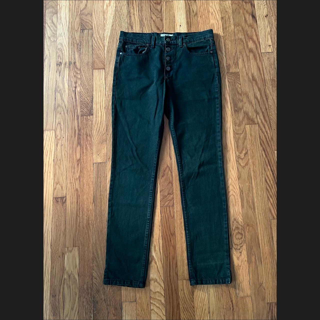 Romeo Gigli ankle slit slim leg emerald green jeans... - Depop