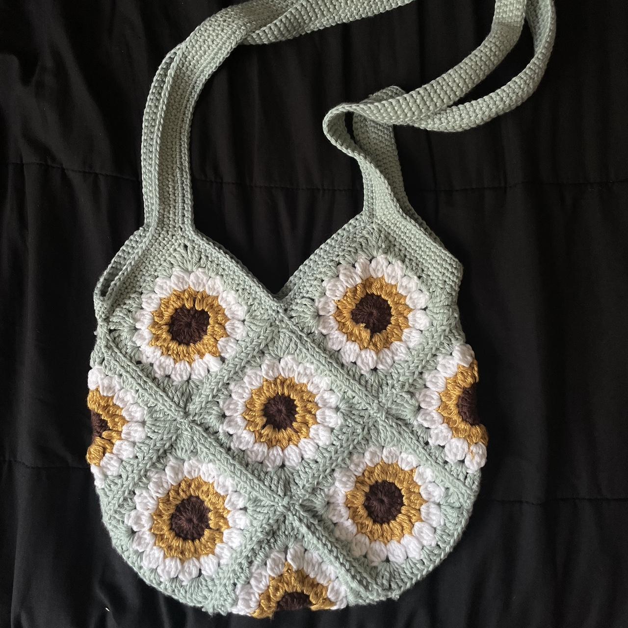 Handmade medium sunflower crochet bag - it can... - Depop