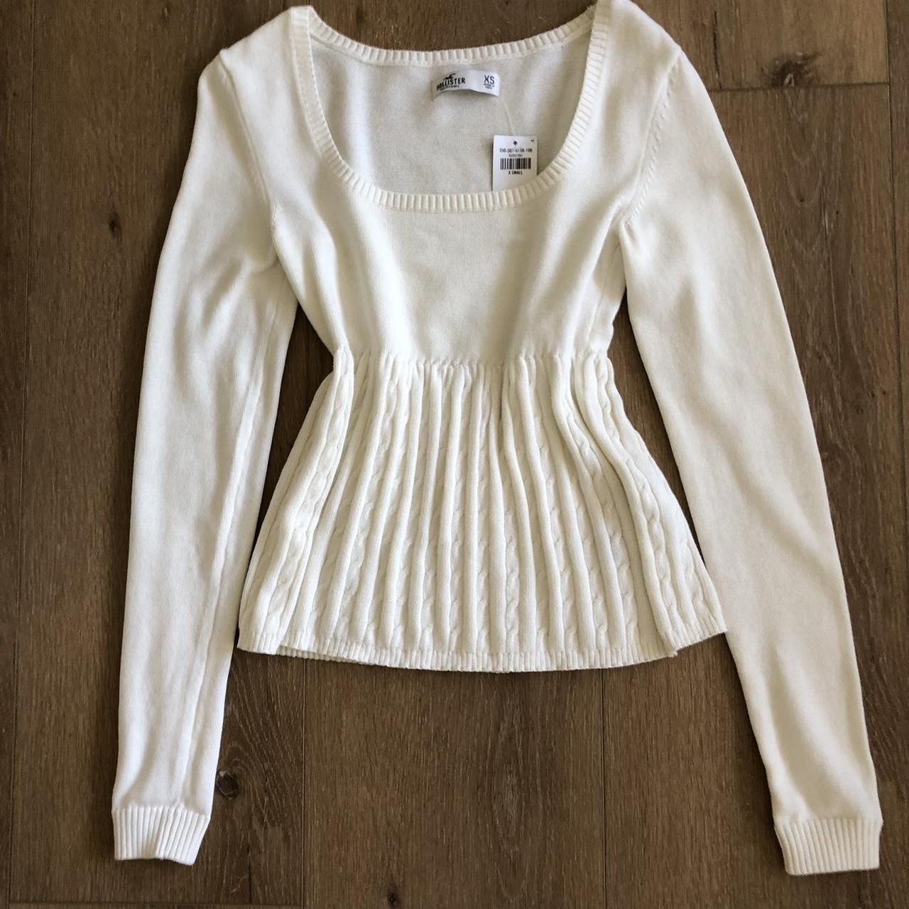 Hollister Co. Women's White Jumper | Depop