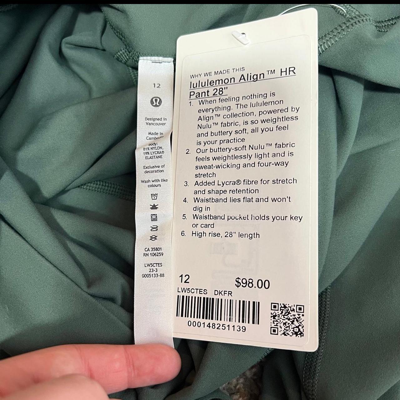 lululemon Align HR Pant 28 Forest green size 12 - Depop