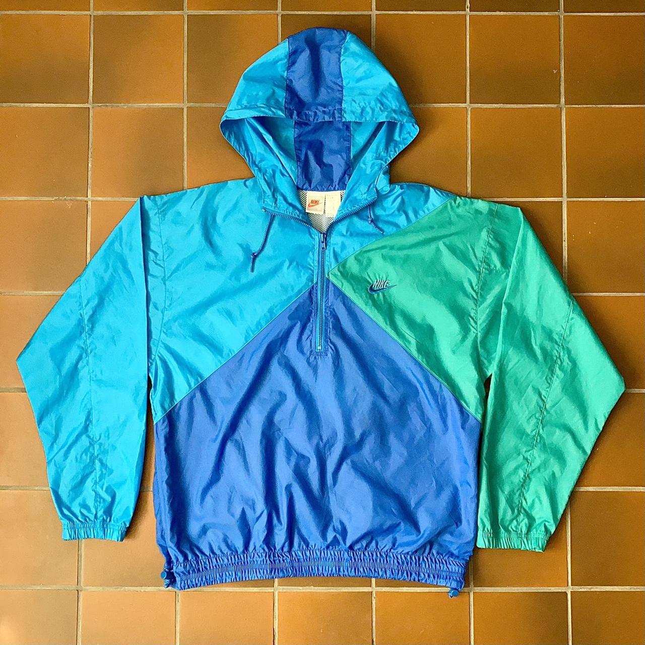 Vintage Nike Windbreaker. Y2K multicolor half zip... - Depop