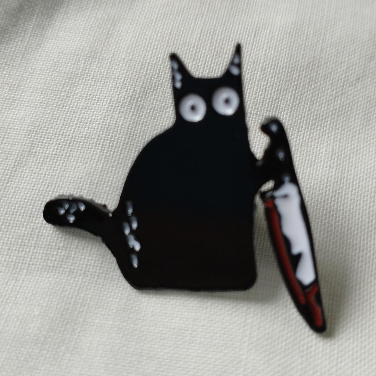 Evil Cat pin badge Approx 3cm Brand new £4 free postage - Depop