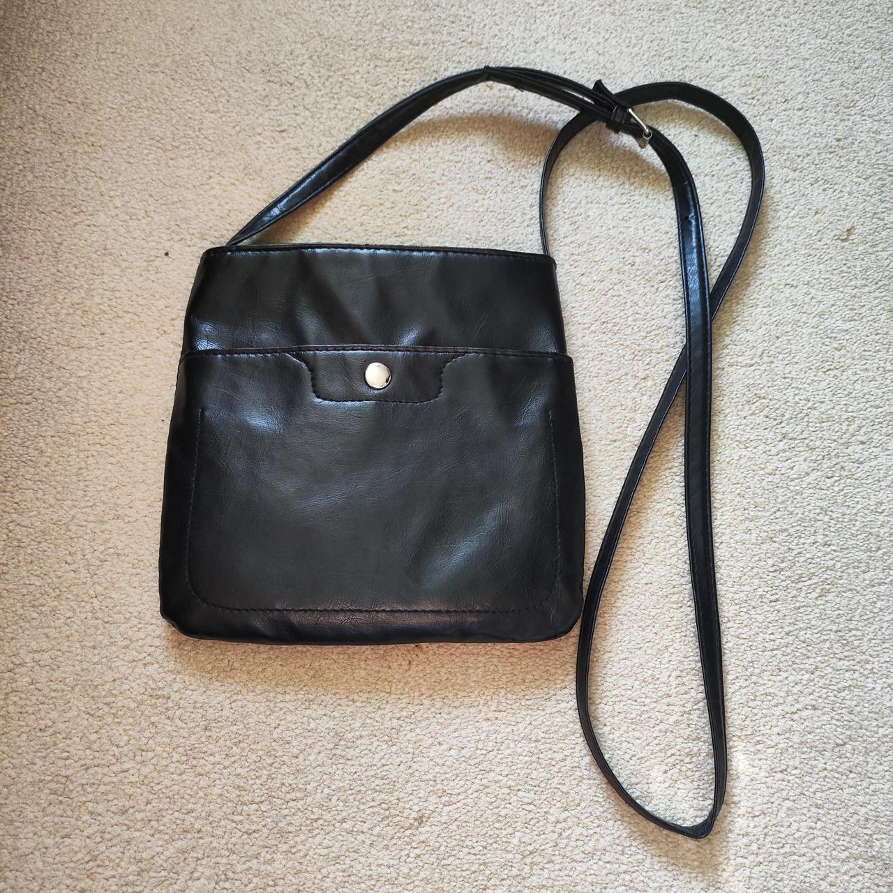 Small black bag Long adjustable strap Approx 7.5x7.5... - Depop