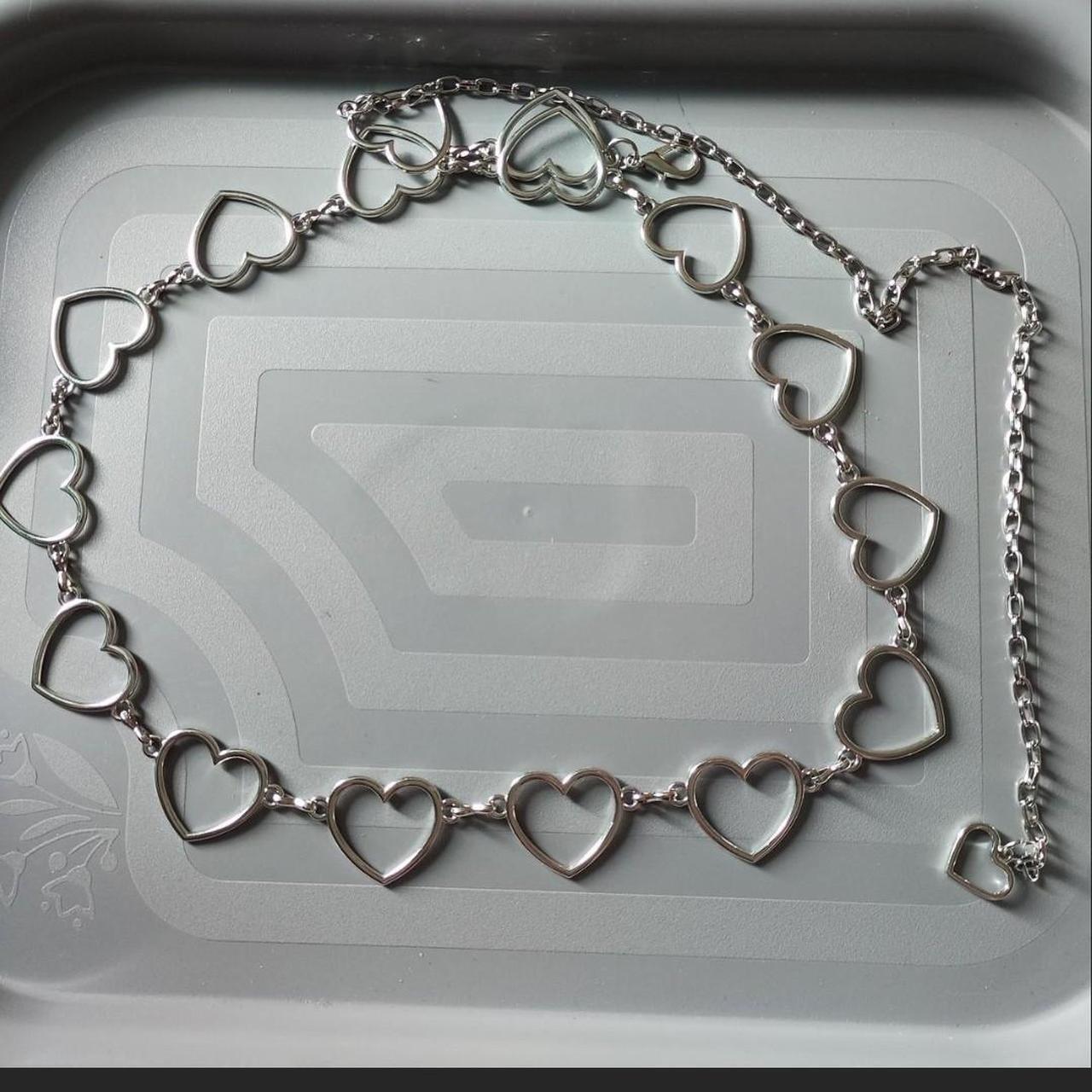 Heart Chain Belt - store Silver Tone