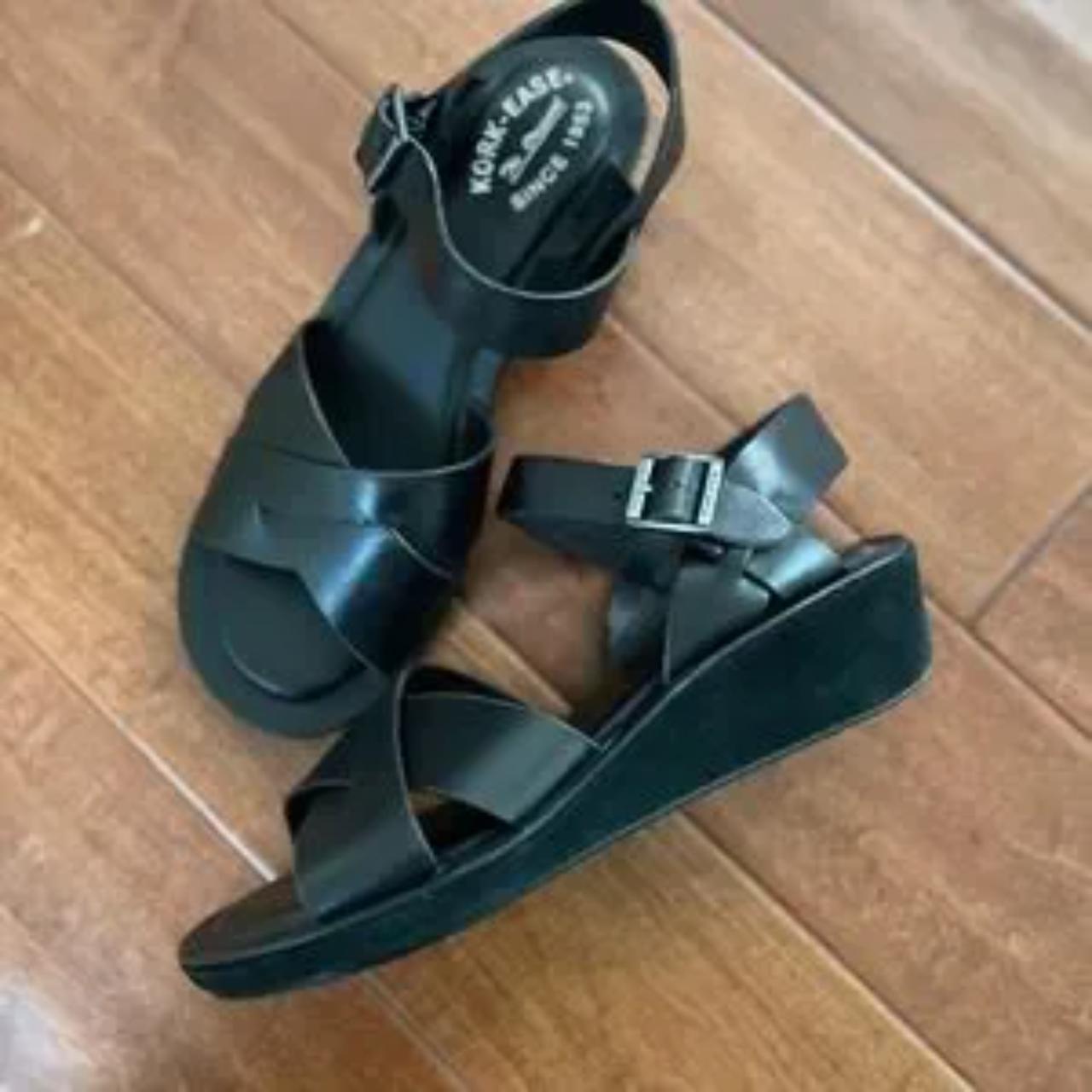 KorkEase Myrna 2.0 black leather sandals Sz... Depop