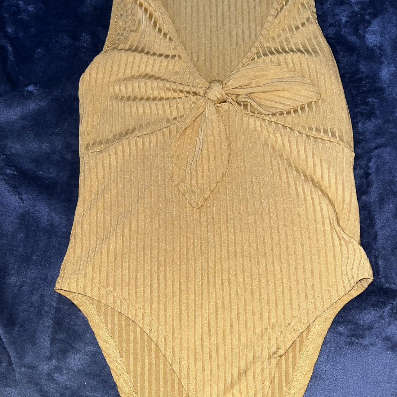New Look Women's Yellow Bodysuit Depop