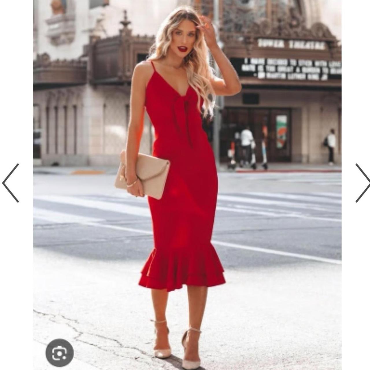 Midi dress with ruffle bottom best sale