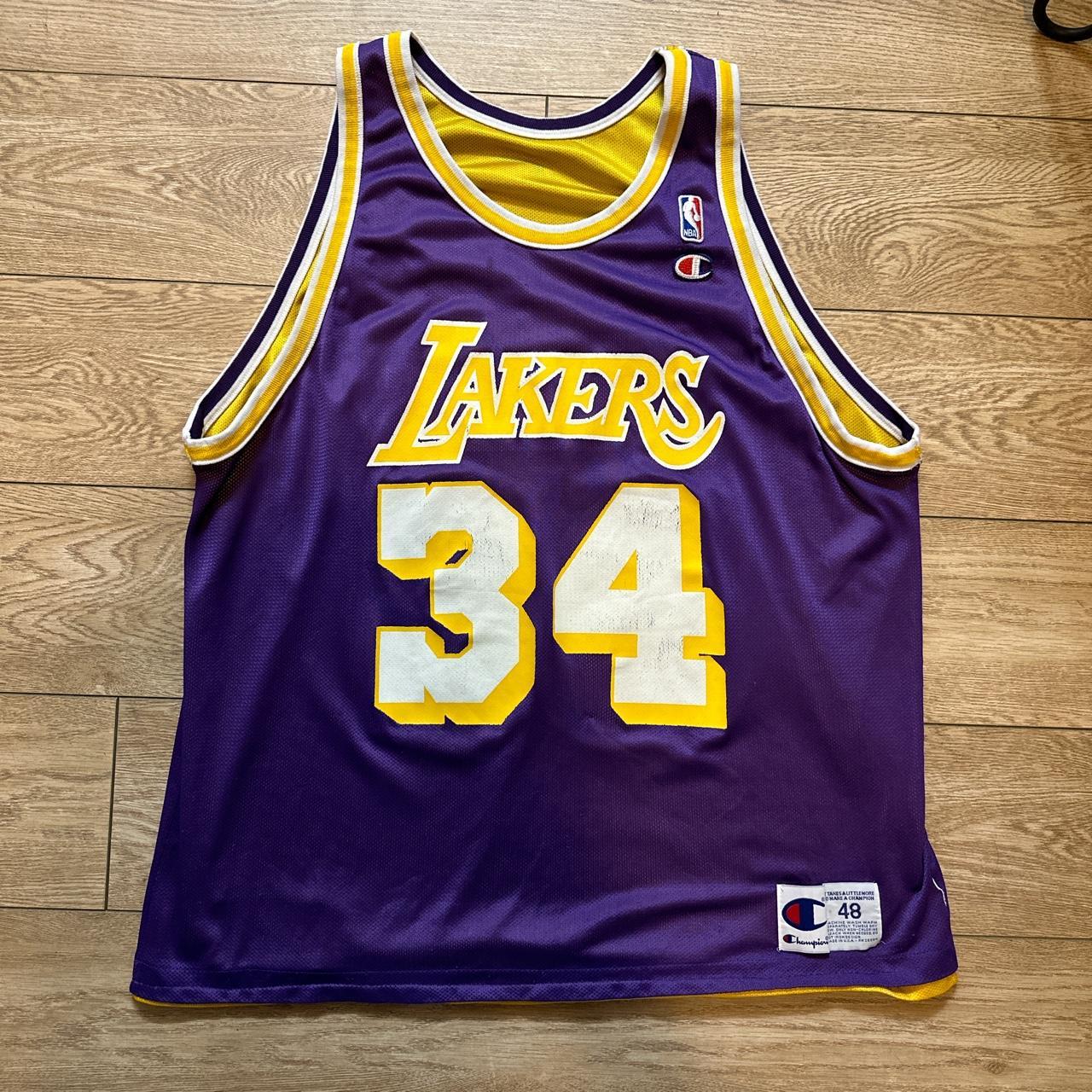 Champion Lakers jersey Reversible Shaq Side 48 I - Depop