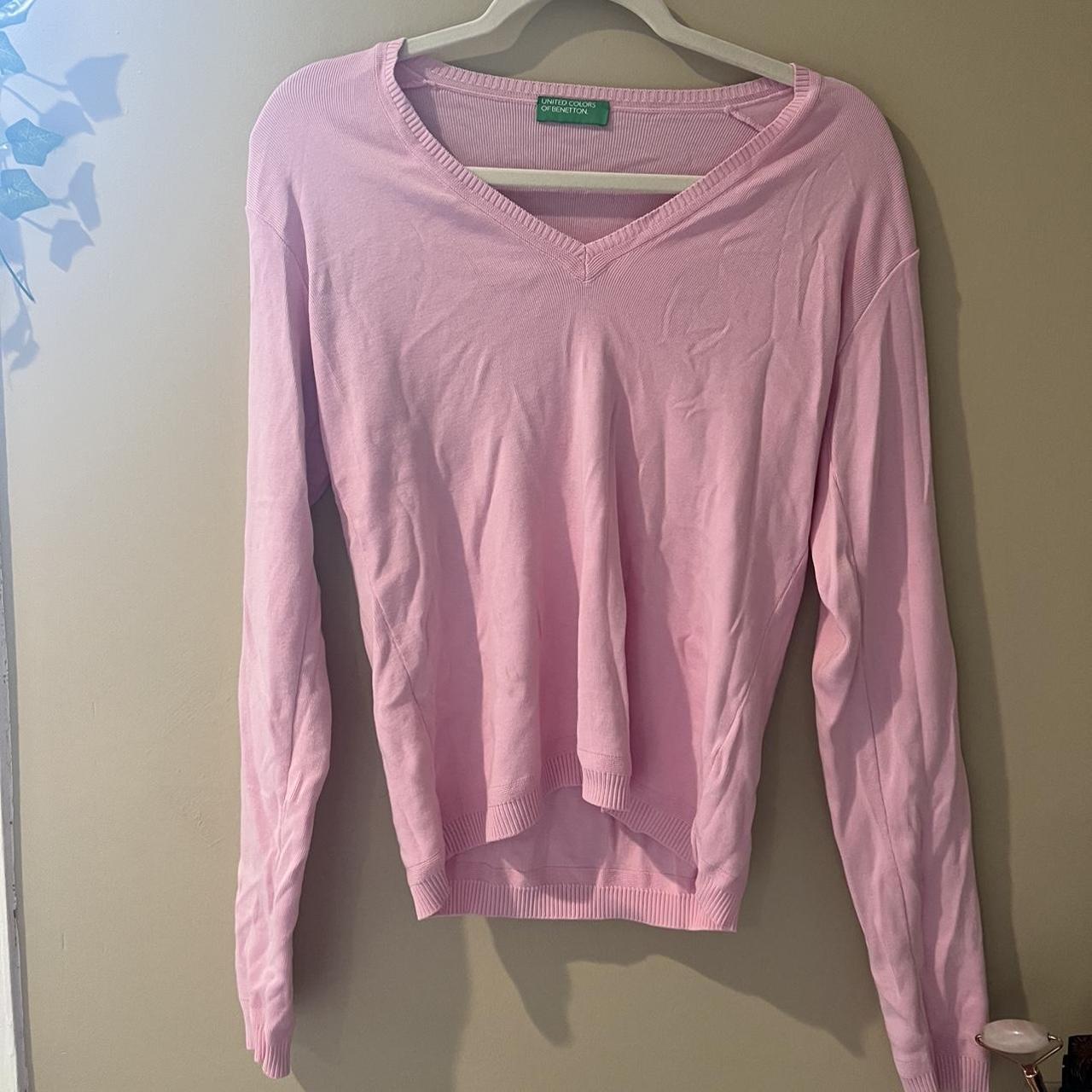 United Colors of Benetton Women's Pink Jumper | Depop