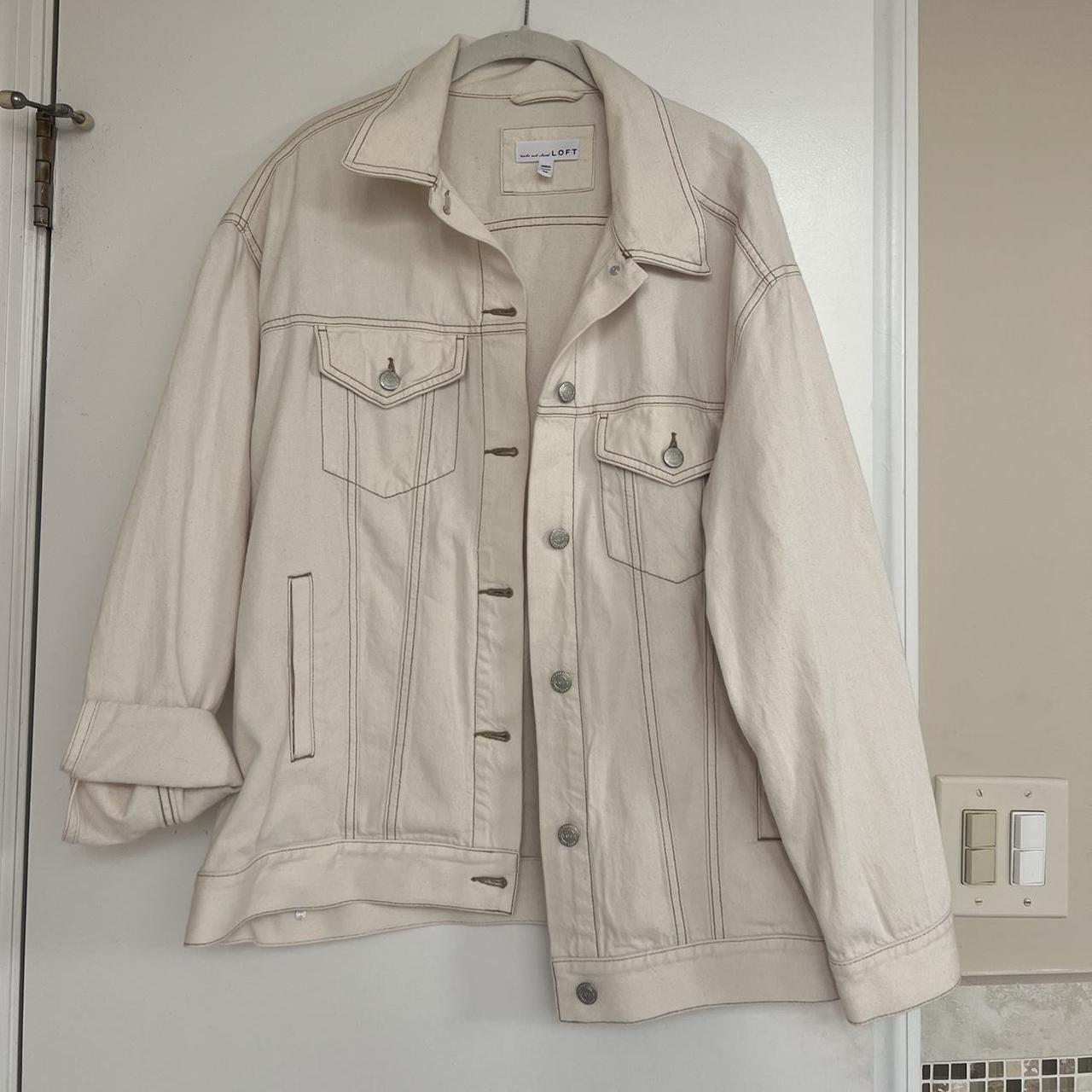 LOFT white denim jacket Size M medium